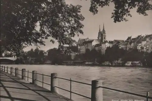 Schweiz - Schweiz - Basel - Rhein mit Münster - 1934