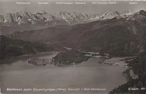 Walchensee - gegen Zugspitzgruppe - 1956