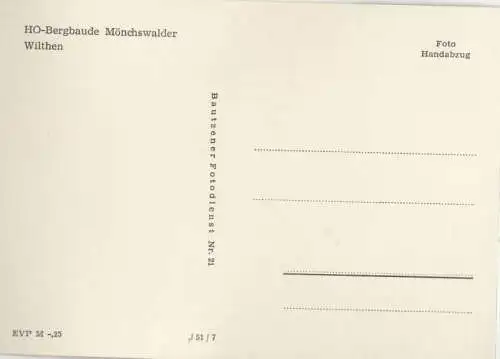 Wilthen - HO-Bergbaude Mönchswalder