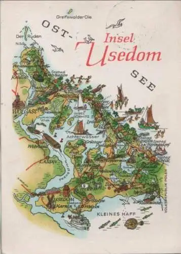 Usedom - Übersichtskarte - 1972