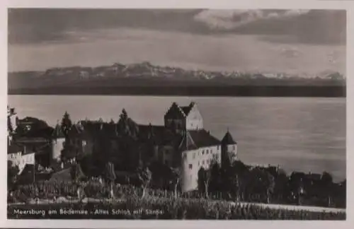 Meersburg - Altes Schloß mit Säntis - ca. 1960