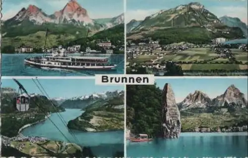 Schweiz - Schweiz - Brunnen - 4-Bilder-Karte - ca. 1965