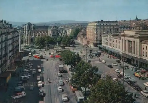 Schweiz - Schweiz - Genf - Place et Gare de Cornavin - 1961