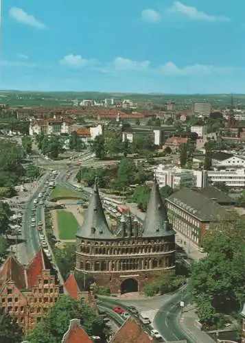 Lübeck - Holstentor vom Aussichtsturm - ca. 1995