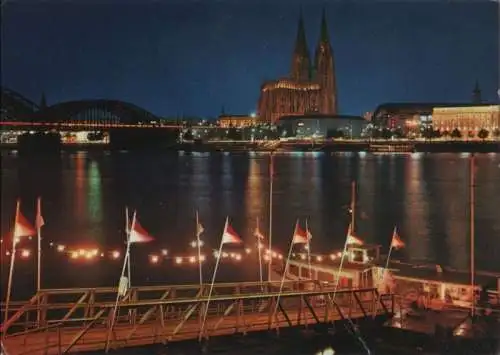 Köln - Rheinufer, Dom, Hohenzollernbrücke - 1984