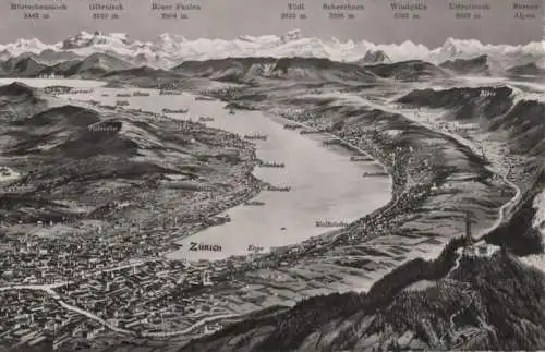 Schweiz - Schweiz - Zürichsee - Reliefkarte - ca. 1960
