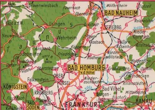 Bad Homburg - Landkarte - 1969