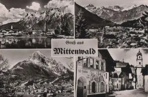 Mittenwald - 4 Teilbilder - ca. 1955