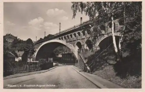 Plauen, Friedrich-August-Brücke - ca. 1955