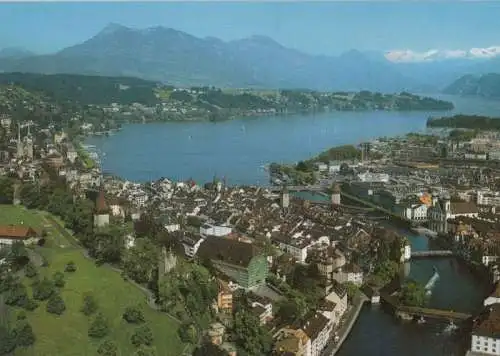 Schweiz - Schweiz - Luzern - Altstadt mit Reuss - ca. 1985