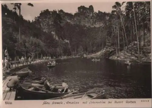 Sächsische Schweiz - Amselsee und Lokomotive - ca. 1950