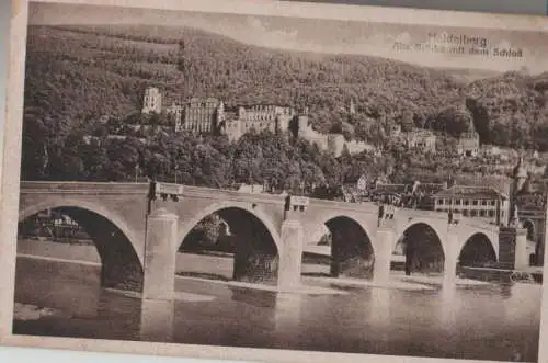 Heidelberg - Alte Brücke mit dem Schloß - ca. 1940