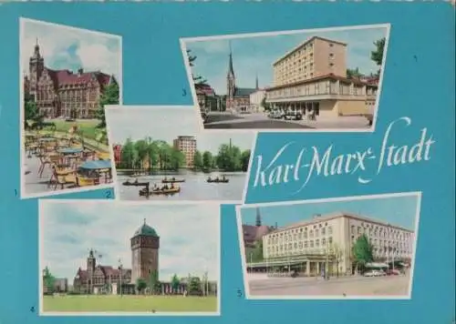 Karl-Marx-Stadt, Chemnitz - u.a. Hochhaus am Schloßteich - 1961