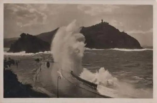 Spanien - Spanien - San Sebastian - Paseo, Grandes mareas - 1939