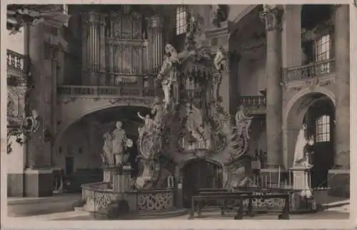 Bad Staffelstein, Vierzehnheiligen - Basilika, Gnadenaltar und Orgel - ca. 1950