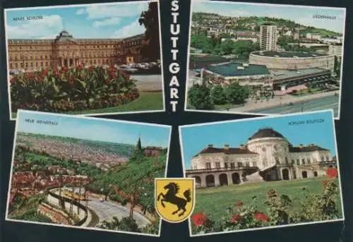 Stuttgart - Neues Schloss, Liederhalle, Neue Weinsteige, Schloss Solitude - ca. 1975