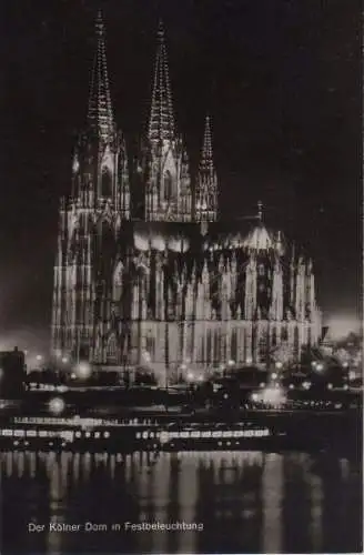 Köln - Dom in Festbeleuchtung - ca. 1960