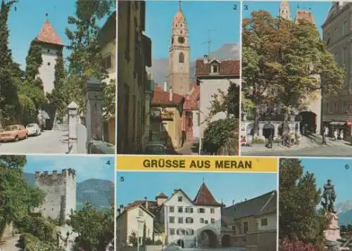 Italien - Italien - Meran u.a. Altstadt mit Pfarrkiche - ca. 1975