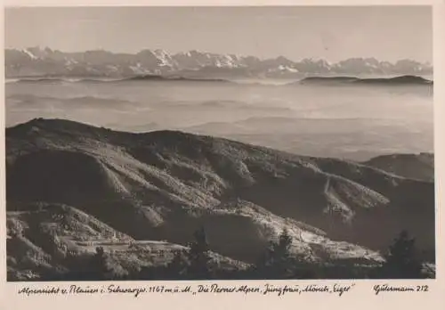 Alpen - gesehen von Blauen im Schwarzwald - 1960