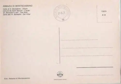 Italien - Cassino, Abtei Montecassino - Italien - Zelle des hl. Benedikt