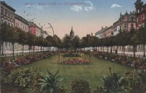 Mainz am Rhein - Mainz - Kaiserstraße mit Christuskirche - 1915