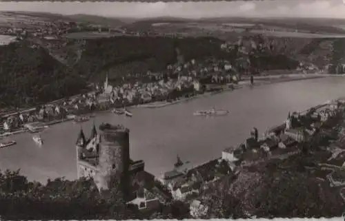 Burg Katz, St. Goarshausen - mit St. Goar - 1956