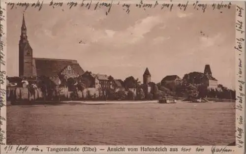 Tangermünde - Ansicht vom Hafendeich aus - 1934