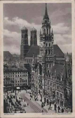 München - Rathaus mit Frauenkirche - ca. 1950