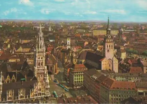 München - Blick auf St. Peter und Rathaus - ca. 1975