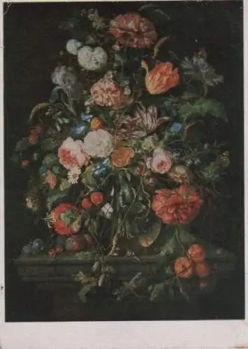 de Heem Früchte neben Blumenvase