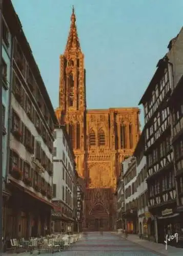 Frankreich - Frankreich - Strasbourg - Coucher de Soleil sur la Cathedrale - ca. 1980