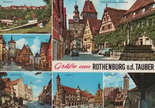 Rothenburg - u.a. Rödergasse mit Markusturm - ca. 1975