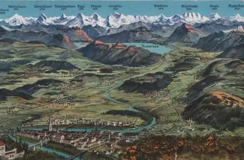 Schweiz - Schweiz - Thunersee - Übersichtskarte - ca. 1960