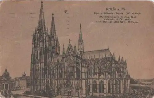 Köln - Dom Südseite Türme - 1922