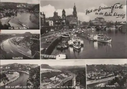 Sächsische Schweiz - mit der Weissen Flotte - ca. 1970