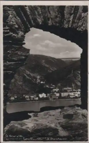 St. Goar - Durchblick von Ruine Rheinfels - ca. 1955