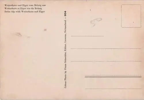 Schweiz - Wetterhorn - Schweiz - vom Brünig aus