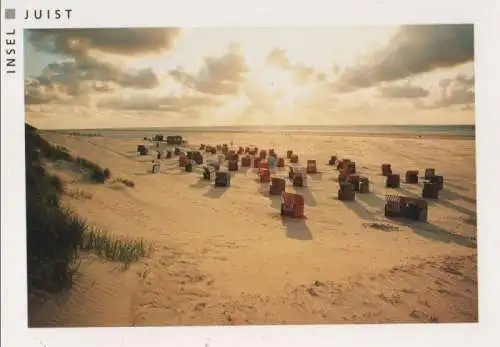 Juist - Abendstimmung am Hauptstrand - ca. 1995