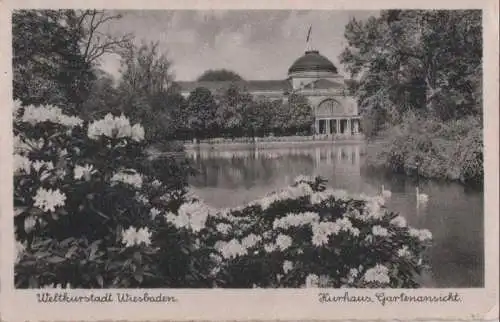 Wiesbaden - Kurhaus, Gartenansicht - ca. 1950