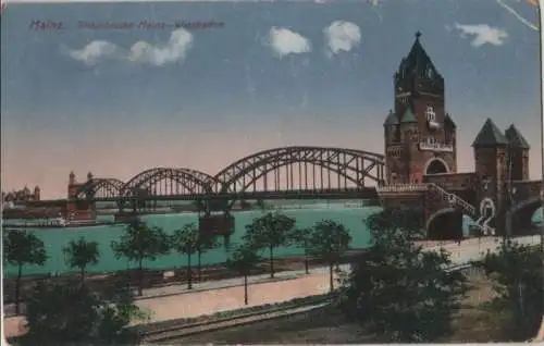 Mainz - Rheinbrücke Mainz-Wiesbaden - 1919