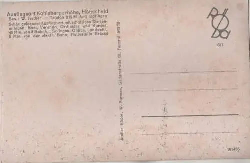 Solingen-Höhscheid - Ausflugsort Kohlsbergerhöhe