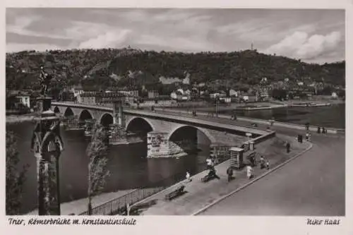 Trier - Römerbrücke mit Konstantinsäule - 1954