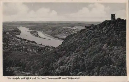 Drachenfels - mit Blick auf Nonnenwerth - ca. 1955