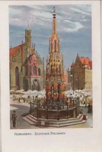 Nürnberg - Schöner Brunnen - ca. 1955