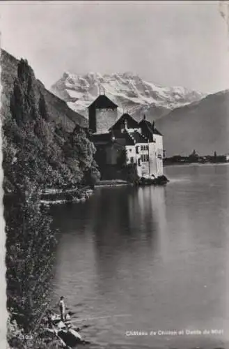 Schweiz - Schweiz - Chillon - Chateau et Dents du Midi - ca. 1955