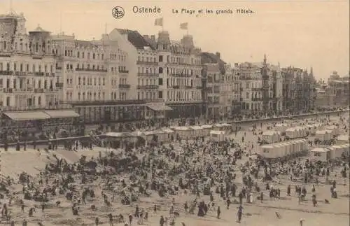 Belgien - Ostende - Belgien - Plage et les grands Hotels