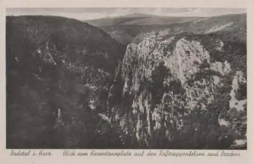 Bodetal bei Thale - Roßtrappfelsen - ca. 1955