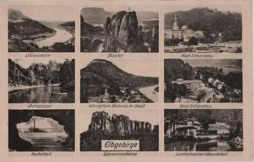 Elbsandsteingebirge - u.a. Bastei - ca. 1950