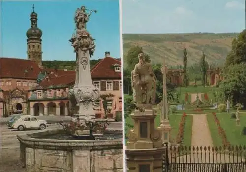 Weikersheim - Schloss, u.a. Blick in den Park - ca. 1980