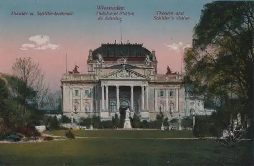 Wiesbaden - Theater mit Schillerdenkmal